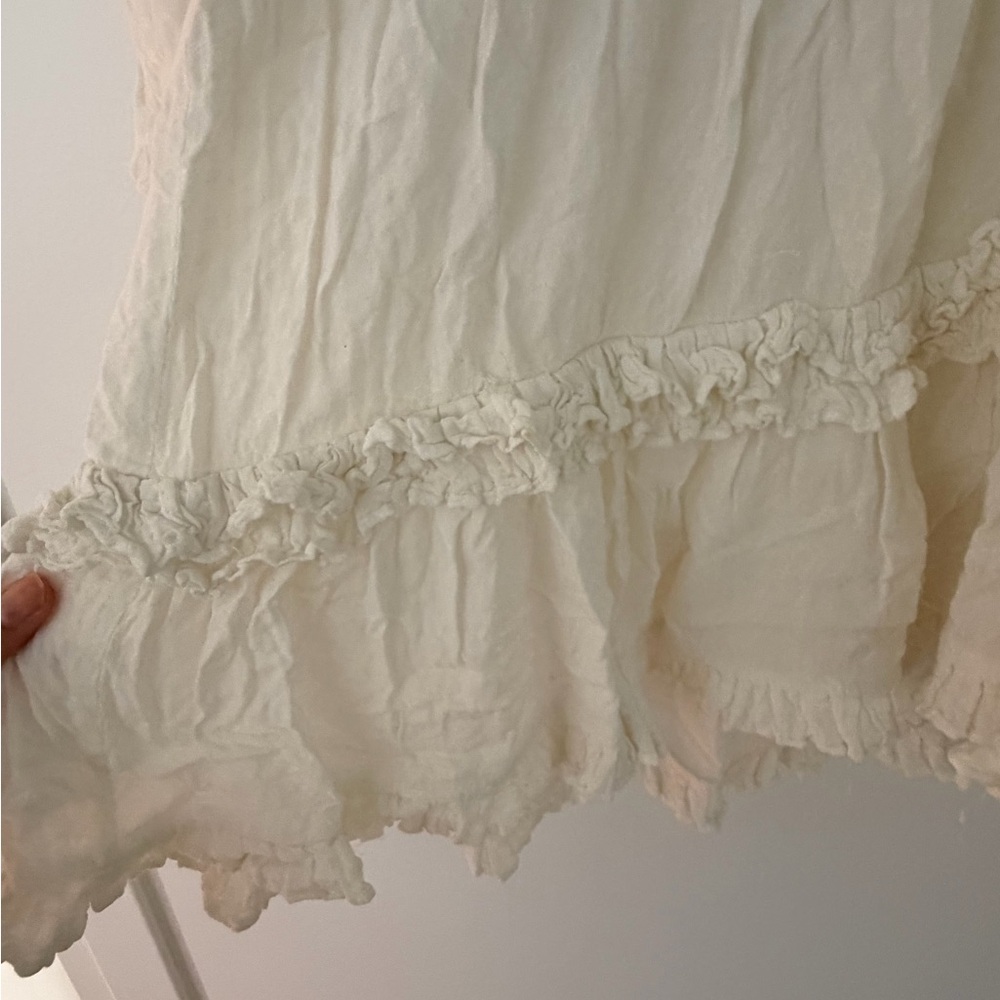 FARM Rio Boho Gauze V-Neck Long Sleeve Dress in Cream - Picture 3 of 6